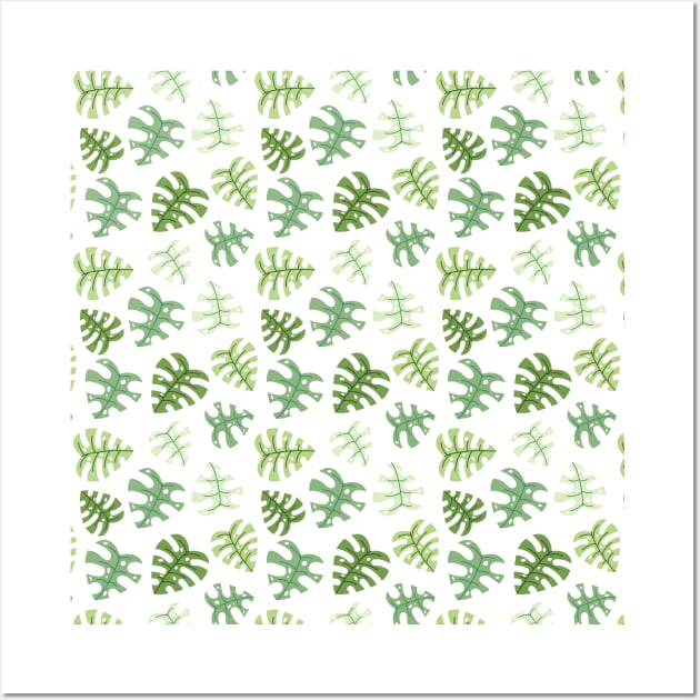 Monstera Leaves Pattern Wall Art by Kelly Gigi